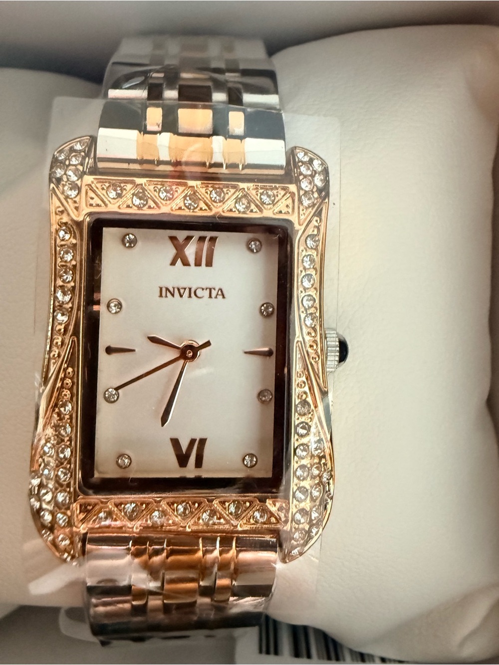 Invicta Women’s Two-Tone Rose Gold and Silver Crystal Bracelet Watch